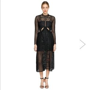 Authentic Self Portrait Black Midi Dress